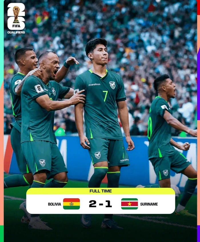 玻利维亚逆转苏里南晋级决赛 将迎战伊拉克